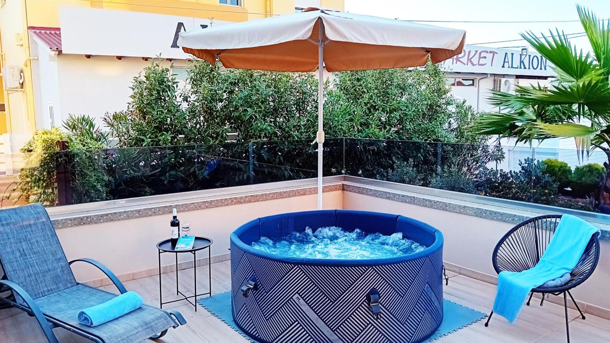 Luxury Villa Eva-Mari With Jacuzzi, 50M From The Beach Stalos Ngoại thất bức ảnh